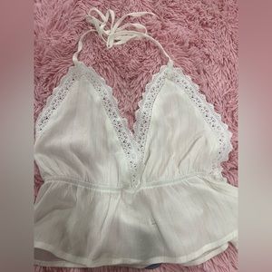 SweatyRocks Women's Deep V Neck Halter Crop Cami Top sleeveless vest